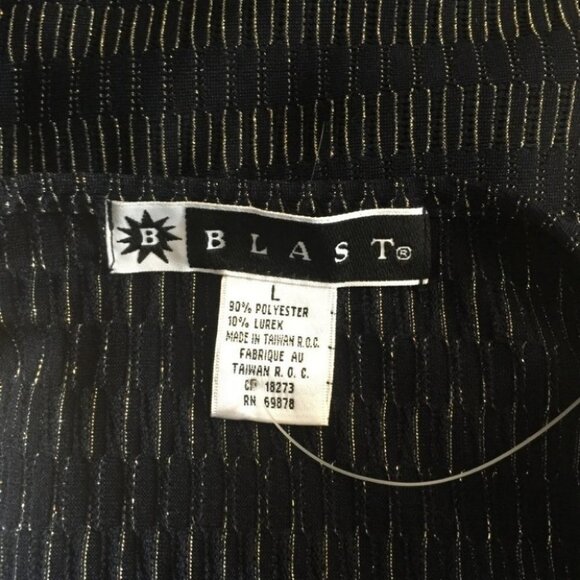 Blast long sleeve Top Blouse Sparkle Navy Gold Striped New with tag - Picture 6 of 8